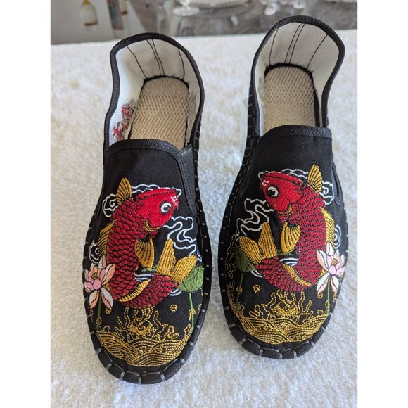 Traditional pattern opera embroidered myth casual canvas loafer  Sz 40 - Picture 9 of 10